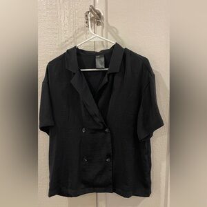 H&M satin shirt and short set